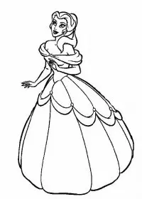 Prinesa Belle de colorat p3