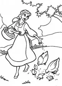 Prinesa Belle de colorat p6