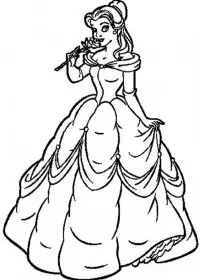Prinesa Belle de colorat p13