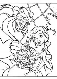 Prinesa Belle de colorat p1