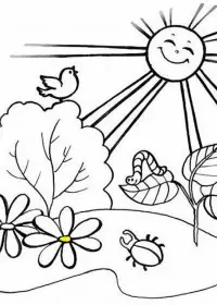 Peisaje de vara de colorat