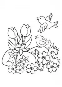 Peisaje Primavara de colorat p13