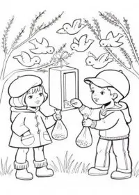 Peisaje Primavara de colorat p2