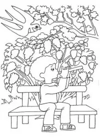 Peisaje Primavara de colorat p12