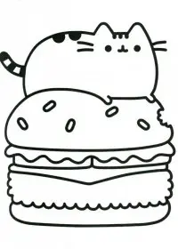 Pusheen de colorat p1