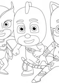 Eroi in pijama de colorat p8