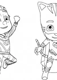 Eroi in pijama de colorat p12