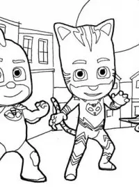 Eroi in pijama de colorat p16