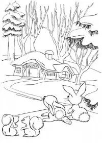 Peisaje de Iarna de colorat p2