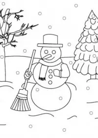 Peisaje de Iarna de colorat p21