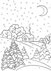 Peisaje de Iarna de colorat p10