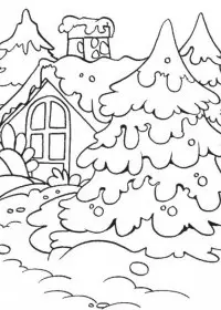 Peisaje de Iarna de colorat p11