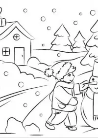 Peisaje de Iarna de colorat p23