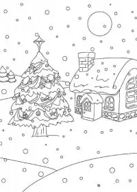 Peisaje de Iarna de colorat p9