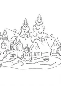 Peisaje de Iarna de colorat p34