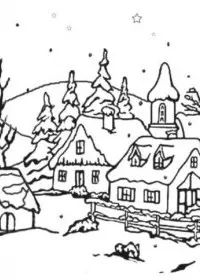 Peisaje de Iarna de colorat p17