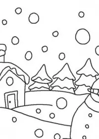 Peisaje de Iarna de colorat p15