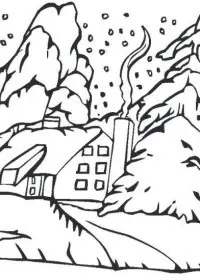 Peisaje de Iarna de colorat p24