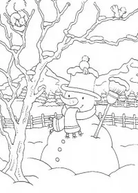 Peisaje de Iarna de colorat p7