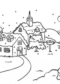 Peisaje de Iarna de colorat p37