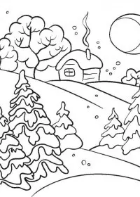 Peisaje de Iarna de colorat p12