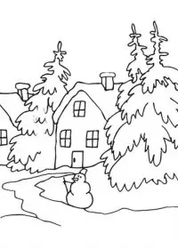 Peisaje de Iarna de colorat p14