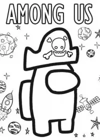 Fisă de colorat cu Among Us de colorat p14