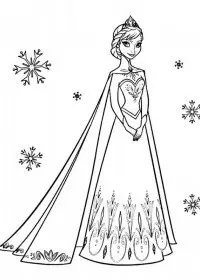 Fisă de colorat cu Elsa de colorat p3