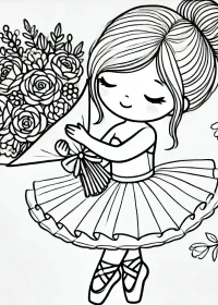Balerină de colorat p10