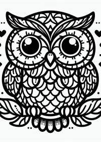 Fișă cu bufniță de colorat p6
