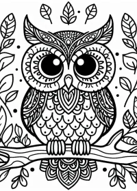Fișă cu bufniță de colorat p7