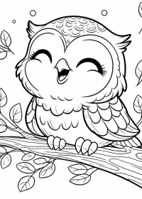 Fișă cu bufniță de colorat p25