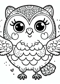 Fișă cu bufniță de colorat p34