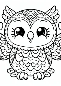 Fișă cu bufniță de colorat p35