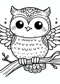 Fișă cu bufniță de colorat p36