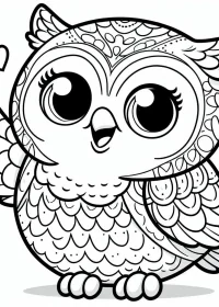 Fișă cu bufniță de colorat p39