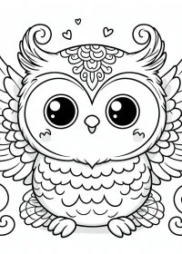 Fișă cu bufniță de colorat p41