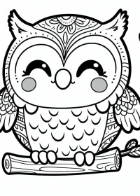 Fișă cu bufniță de colorat p43