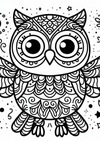 Fișă cu bufniță de colorat p9