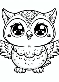 Fișă cu bufniță de colorat p55