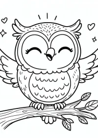 Fișă cu bufniță de colorat p59