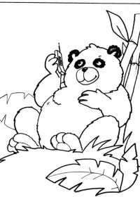 Fișă cu ursul panda de colorat p18