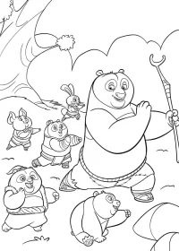 Fișă cu ursul panda de colorat p20