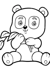 Fișă cu ursul panda de colorat p21