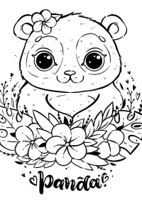 Fișă cu ursul panda de colorat p24