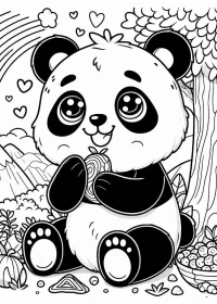 Fișă cu ursul panda de colorat p7