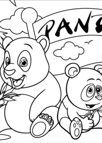 Fișă cu ursul panda de colorat p26