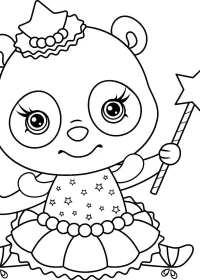 Fișă cu ursul panda de colorat p28