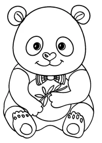 Fișă cu ursul panda de colorat p34