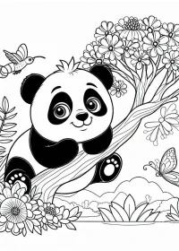 Fișă cu ursul panda de colorat p8